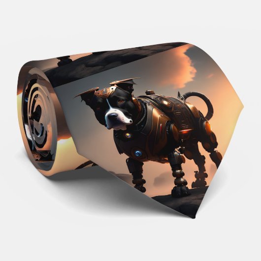 Robot Staffordshire Bull Terrier, Cravate (Roulé)