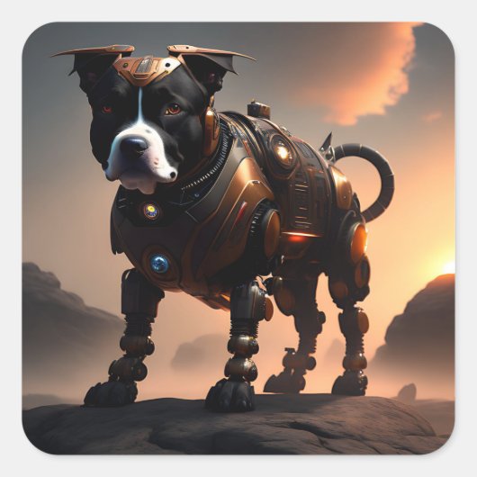Robot Staffordshire Bull Terrier, Stickers (Devant)