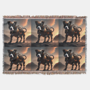 Robot Staffordshire Bull Terrier, Throw Blanket Deken