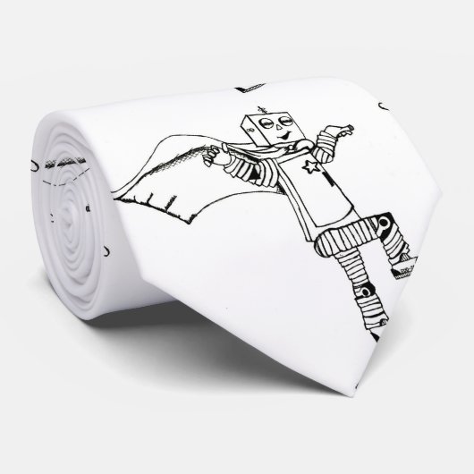 Robot Superheld Stropdas (Opgerold)