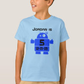 Robot T-shirt personnalisable 5e anniversaire (Devant)