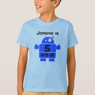 Robot T-shirt personnalisable 5e anniversaire