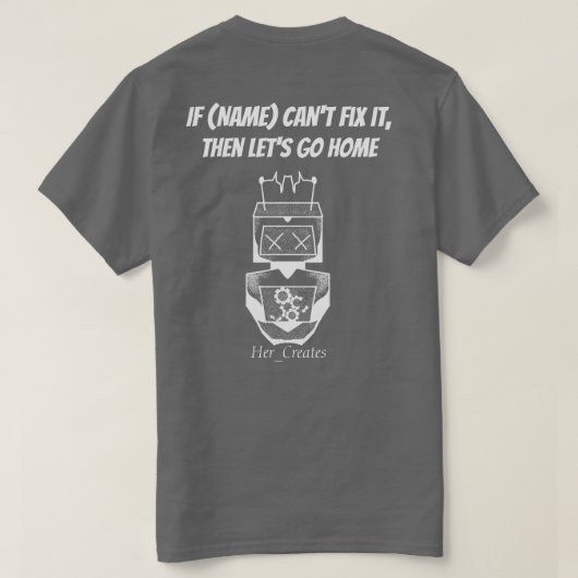 robot T-Shirt (witte variant) (Design achterkant)