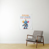 robot thema met ballonnen aquarel wandkleed (In situ)