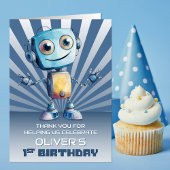 Robot Thème 1er Anniversaire Merci