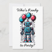 Robot Theme Boy's Verjaardag Kaart (Voorkant)