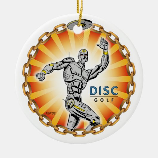 Robot Thrower #2 Keramisch Ornament (Voorkant)