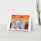 Robot Vakantie 3 Feestdagen Kaart (Achterkant)