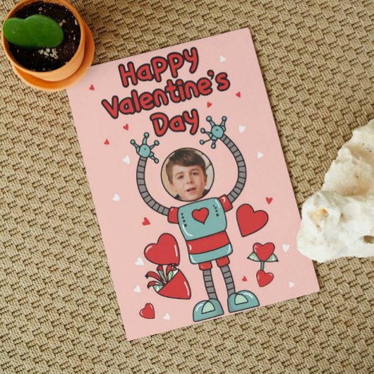 Robot Valentines Jour Photo Salle de classe Carte 