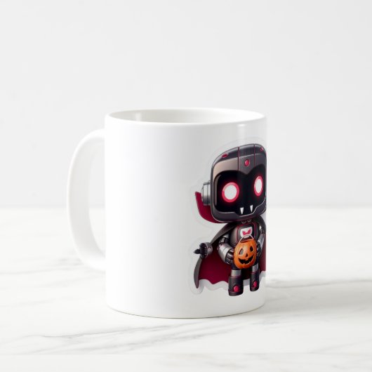 Robot Vampire Halloween Mug Cute Tech Éffrayante (Devant gauche)