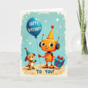 Robot Verjaardag Cadeaubon Kaart