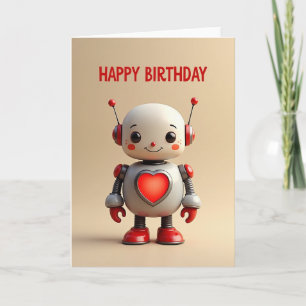 Robot Verjaardags Hart Kaart