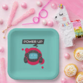 Robot verjaardagsfeest papieren bordje (Feest)