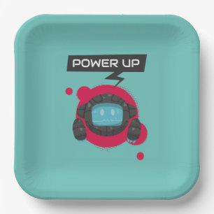 Robot verjaardagsfeest papieren bordje