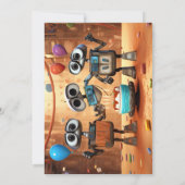 Robot Verjaardagsfeestuitnodigingen Digitaal downl Kaart (Achterkant)