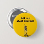 Robot Vraag me om allergie Ronde Button 5,7 Cm (Voorkant /achterkant)