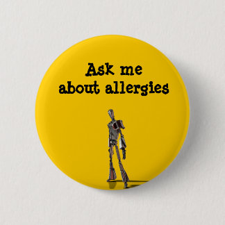 Robot Vraag me om allergie Ronde Button 5,7 Cm