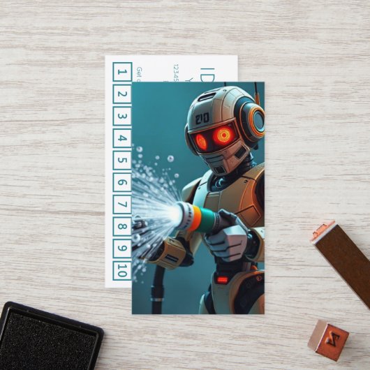 ROBOT WASH customer loyalty punch card (Voorkant / Achterkant in situ)