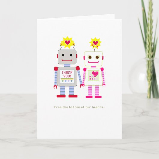 Robot Weddenschap Bedankt kaarten (Voorkant)