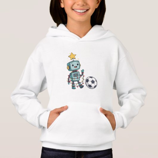 Robot with Christmas lights playing soccer (Devant)