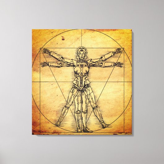 Robot Woman Canvas Afdruk (Voorkant)