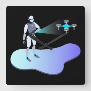 Robotachtig Vierkante Klok