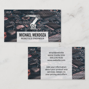 robotarm   binaire code   CPU-printplaat Visitekaartje