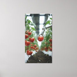 Robotarmen plukken precisie rijpe tomaten canvas afdruk