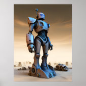 Robotbeeld in Deserted Wasteland AI Poster (Voorkant)
