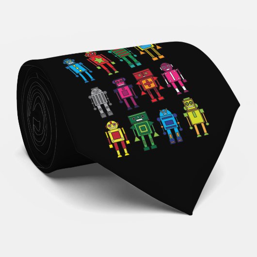 Roboter Geschenk Robotik Retro Spielzeug Spaß Stropdas (Opgerold)