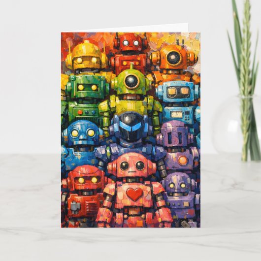 robotfeest kaart (Voorkant)