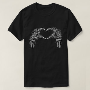 Robothanden vormen een hartvorm t-shirt
