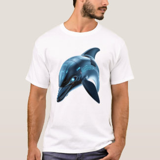 Robotic Dolphin Face Art T-shirt