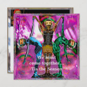 Robotic kerstparty uitnodigen kaart (Voorkant / Achterkant)