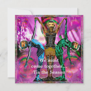 Robotic kerstparty uitnodigen kaart