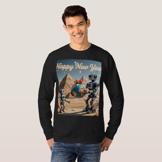 Robotic New Year in Egypt T-shirt (Voorkant volledig)