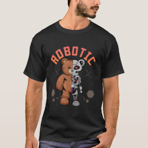 Robotic Teddy Bear Half Beer Half Robot Cool Desig T-shirt