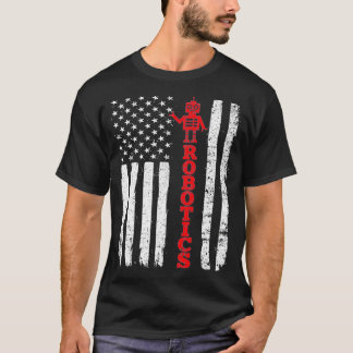Robotica Verenigde Staten Amerikaanse vlag Robots T-shirt