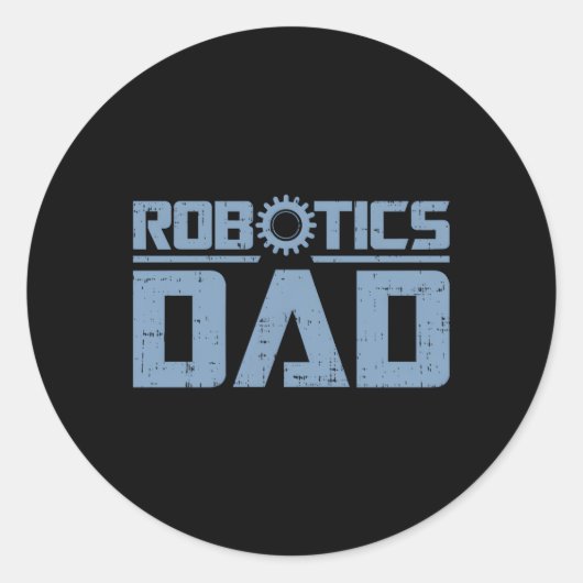 Robotics Dad Ronde Sticker (Voorkant)