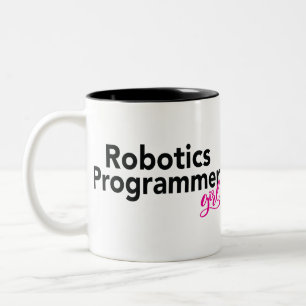 Robotics Programmer Girl Tweekleurige Koffiemok