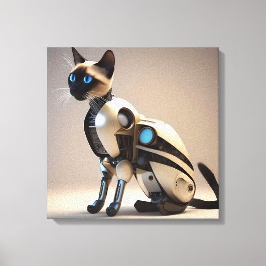 Robotique Siamese Cat Stretted Canvas Impression (Recto)