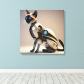 Robotique Siamese Cat Stretted Canvas Impression (Insitu (Plancher de Bois))