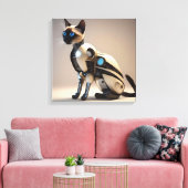 Robotique Siamese Cat Stretted Canvas Impression (Insitu(Salon))