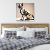 Robotique Siamese Cat Stretted Canvas Impression (Insitu(Chambre))