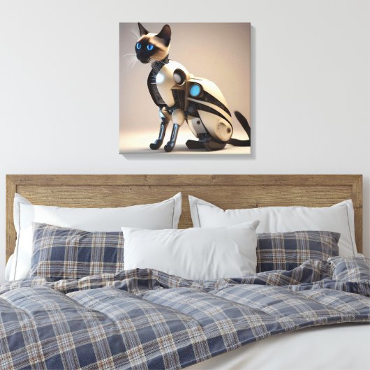 Robotique Siamese Cat Stretted Canvas Impression (Insitu(Chambre))