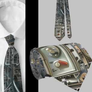 Robotische Geek Nerdy Technologie Machine Stropdas