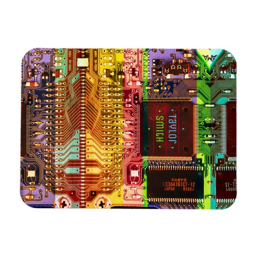 Robotische naam van geek en Glitch printplaat Magneet (Horizontaal)
