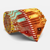 Robotische naam van geek en Glitch printplaat Stropdas (Opgerold)