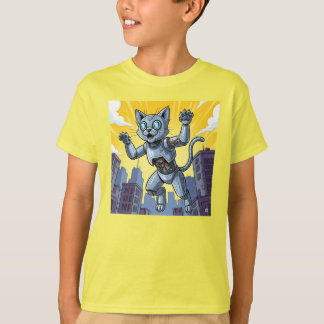 Robotkat die amok maakt in de stad! t-shirt