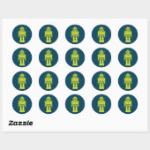 robotknop ronde sticker (Vel)